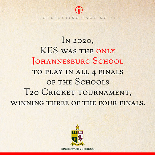 King Edward VII School - consistent winners of the Schools T20 Cricket Tournament